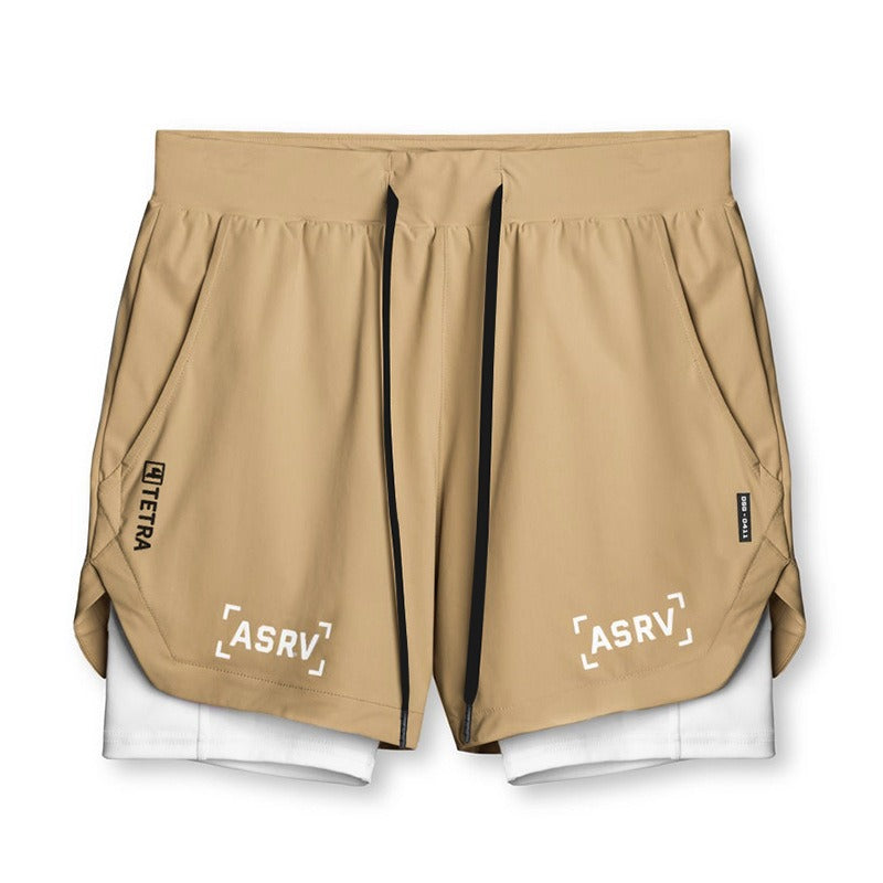 Men’s Double-Layer Basketball Shorts – Quick-Dry Athletic Capris for Gym & Outdoor