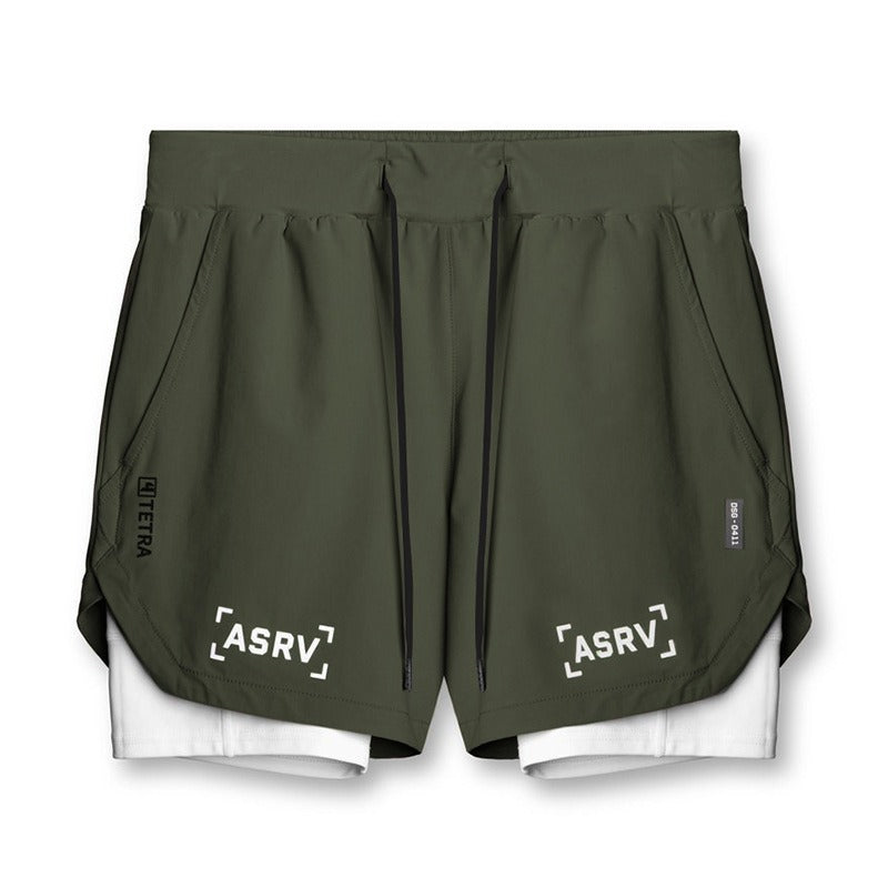 Men’s Double-Layer Basketball Shorts – Quick-Dry Athletic Capris for Gym & Outdoor