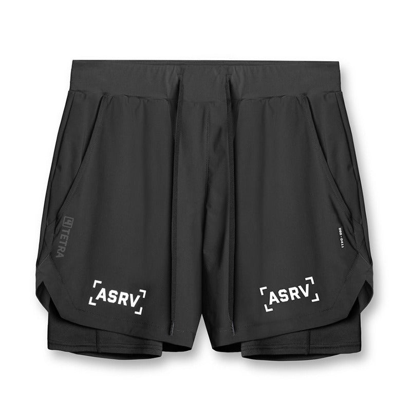 Men’s Double-Layer Basketball Shorts – Quick-Dry Athletic Capris for Gym & Outdoor