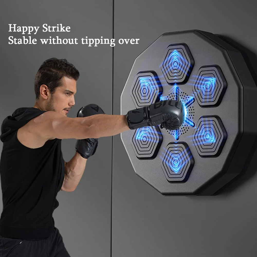 Bluetooth Smart Boxing Trainer – Wall-Mounted Punch Pads with Music & Interactive Fitness Tech for Home Workouts