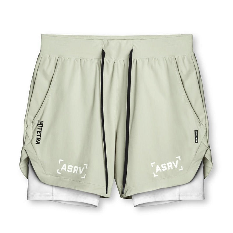 Men’s Double-Layer Basketball Shorts – Quick-Dry Athletic Capris for Gym & Outdoor