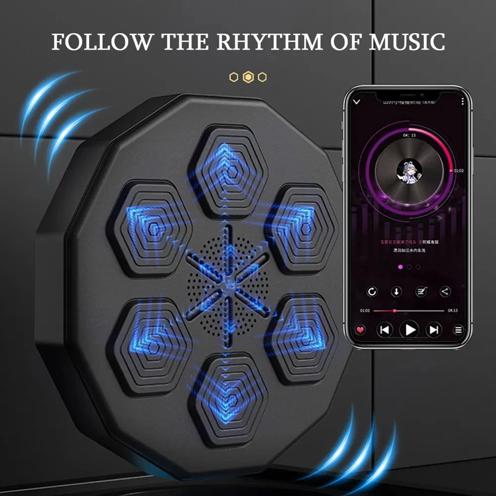 Bluetooth Smart Boxing Trainer – Wall-Mounted Punch Pads with Music & Interactive Fitness Tech for Home Workouts