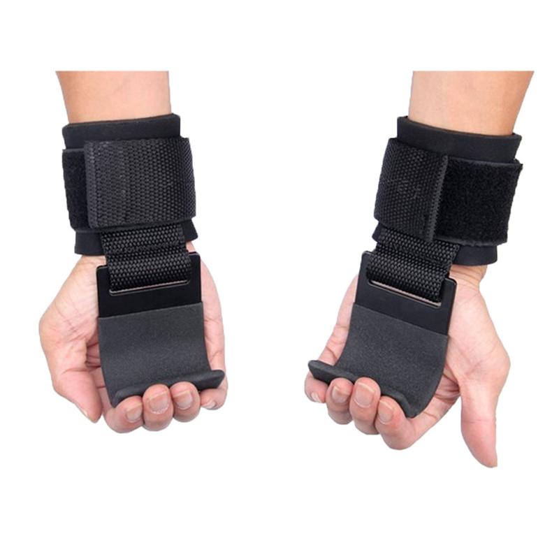 2Pcs Weightlifting Hook Gloves – Hand Bar Grip & Wrist Support Straps for Gym Training