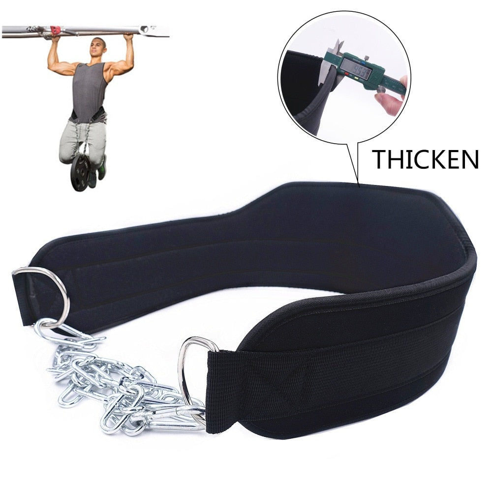 Heavy-Duty Neoprene Weight Lifting & Dipping Belt – Chain-Linked for Pull-Ups, Chin-Ups & Strength Training