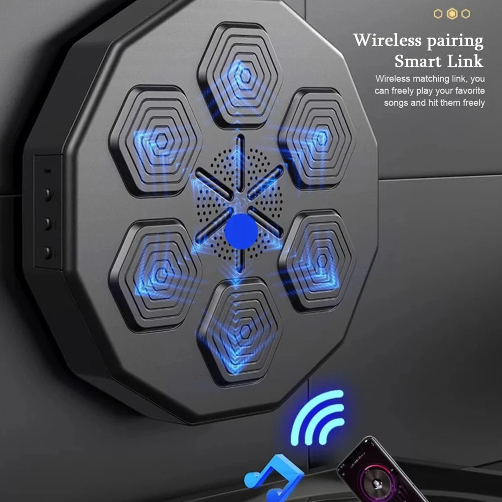 Bluetooth Smart Boxing Trainer – Wall-Mounted Punch Pads with Music & Interactive Fitness Tech for Home Workouts