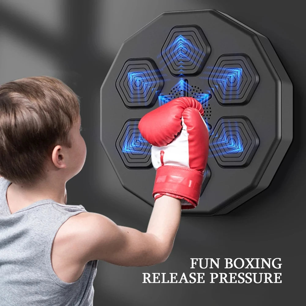 Bluetooth Smart Boxing Trainer – Wall-Mounted Punch Pads with Music & Interactive Fitness Tech for Home Workouts