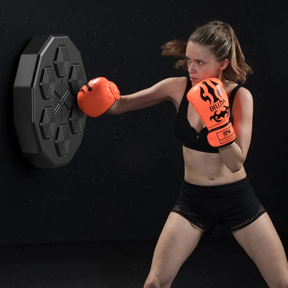 Bluetooth Smart Boxing Trainer – Wall-Mounted Punch Pads with Music & Interactive Fitness Tech for Home Workouts