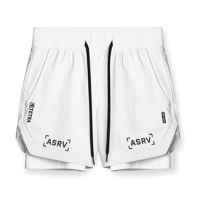 Men’s Double-Layer Basketball Shorts – Quick-Dry Athletic Capris for Gym & Outdoor
