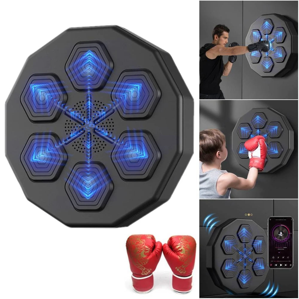 Bluetooth Smart Boxing Trainer – Wall-Mounted Punch Pads with Music & Interactive Fitness Tech for Home Workouts